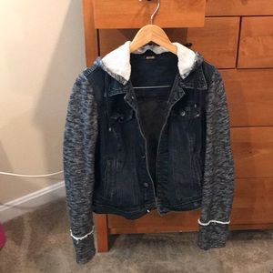 Free people denim and knit jacket